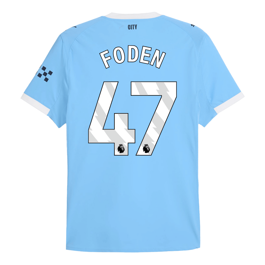 FODEN #47 Mens Manchester City Home Jersey 2025/26 - Player Version (Slim Fit)